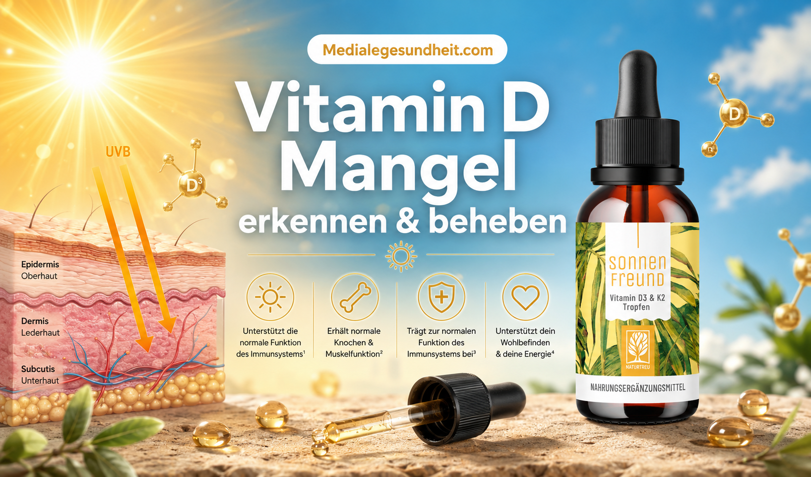 Vitamin D Mangel – Symptome, Ursachen und was wirklich hilft