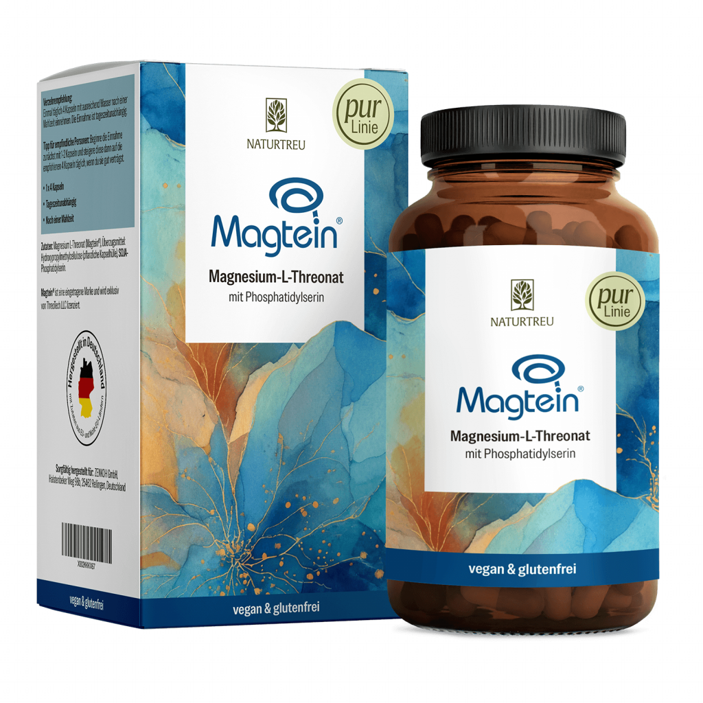 Naturtreu Magtein Magnesium-L-Threonat Phosphatidylserin Pur Linie Gehirn Fokus vegan glutenfrei Made in Germany