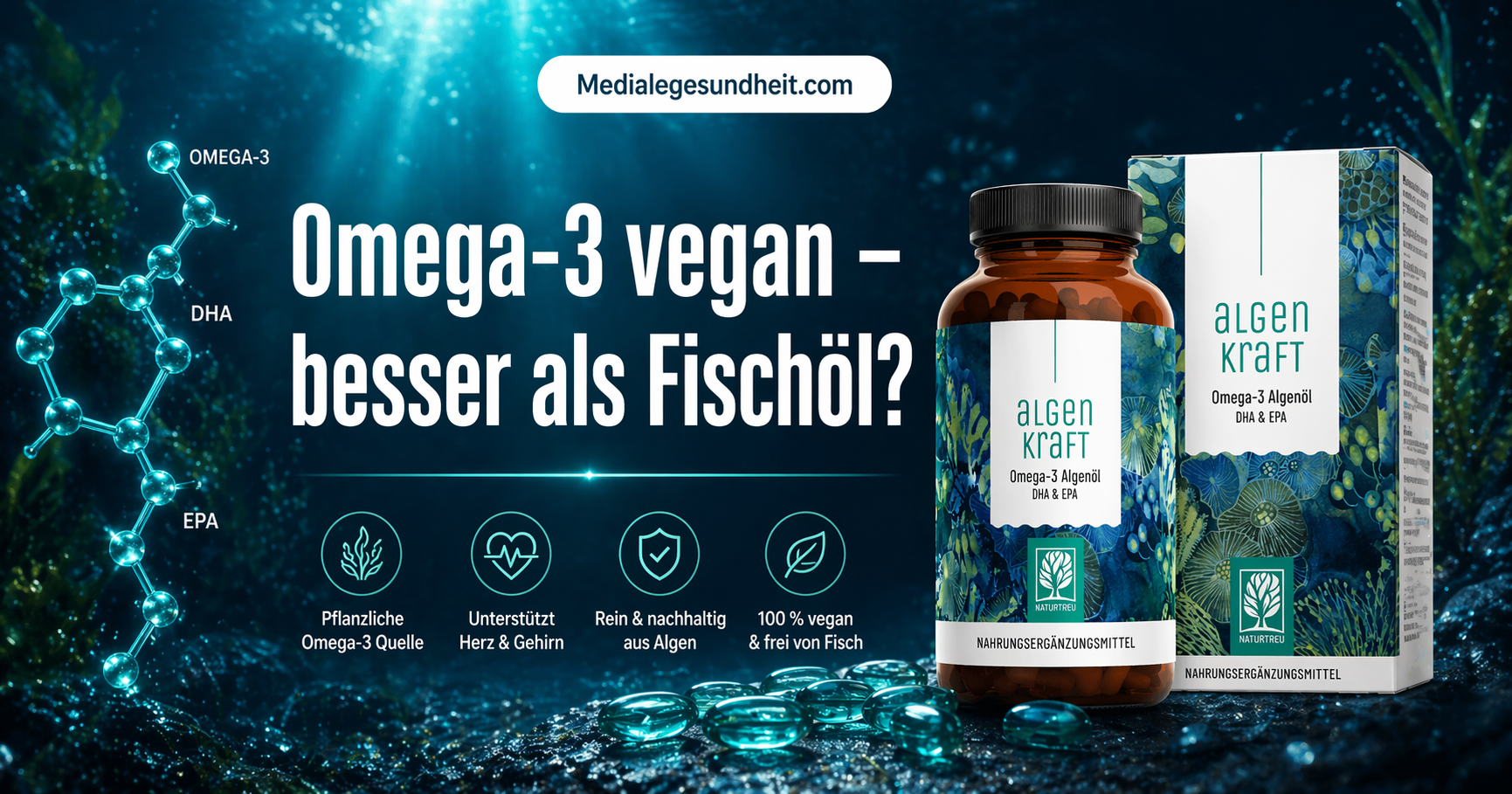 Naturtreu Algenkraft Test 2026 – veganes Omega-3 wirklich besser als Fischöl?