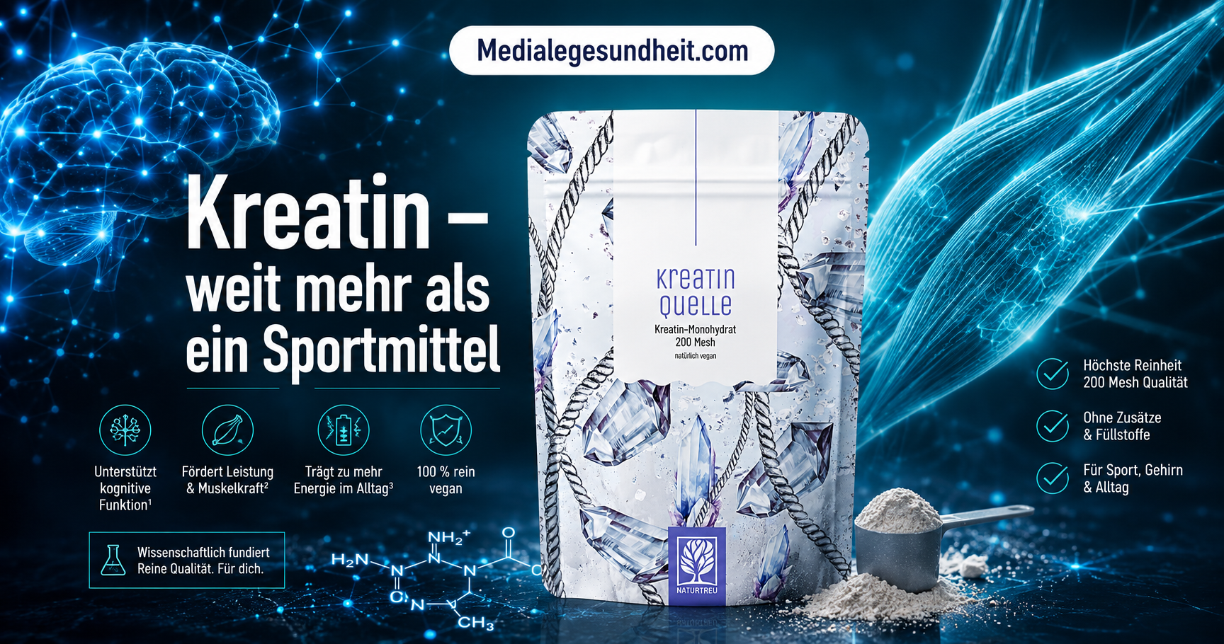 Kreatin Wirkung – warum es weit mehr ist als ein Sportmittel
