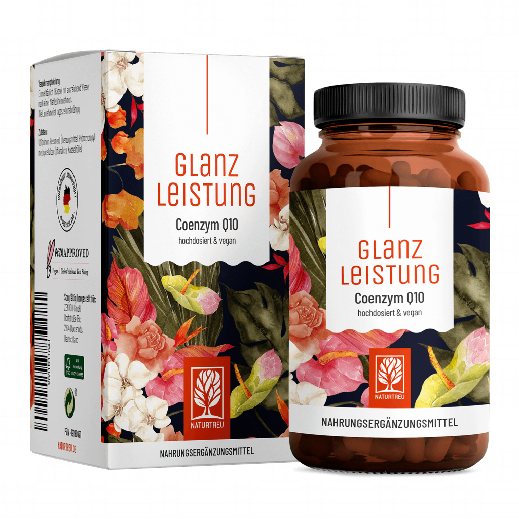 Naturtreu Glanzleistung Coenzym Q10 Ubiquinon 200mg hochdosiert vegan Made in Germany