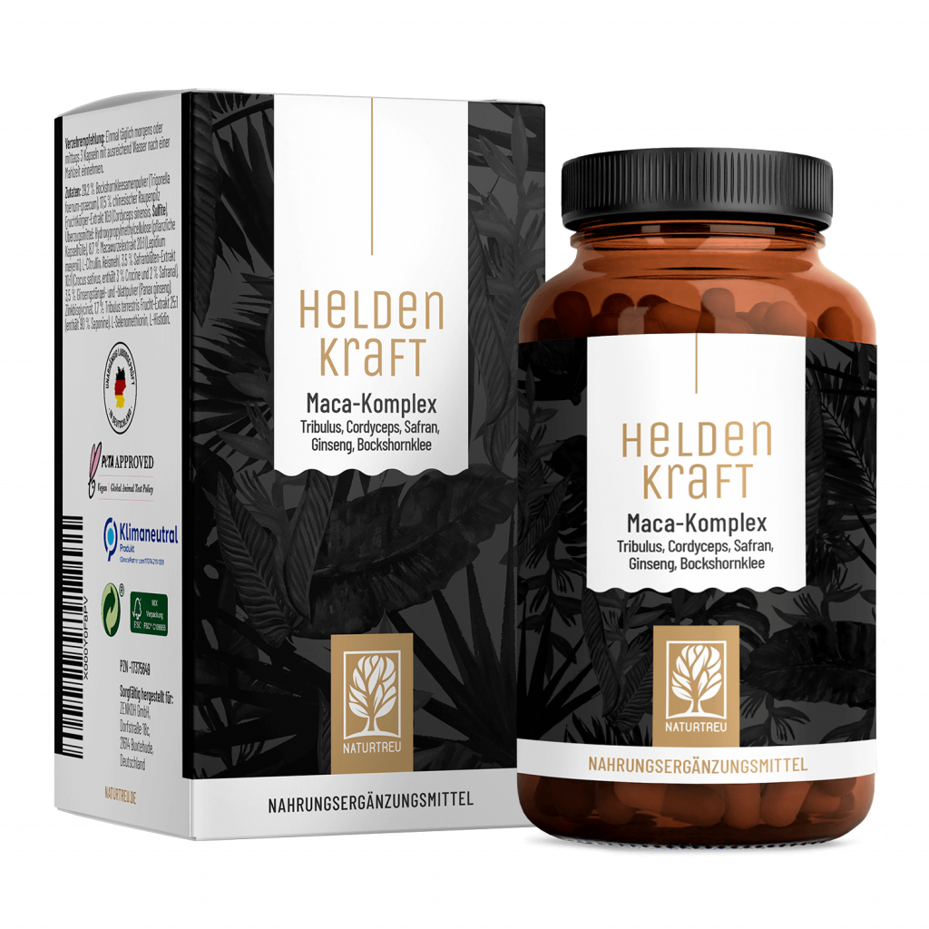 Naturtreu Heldenkraft Maca Tribulus Männergesundheit Komplex vegan Made in Germany