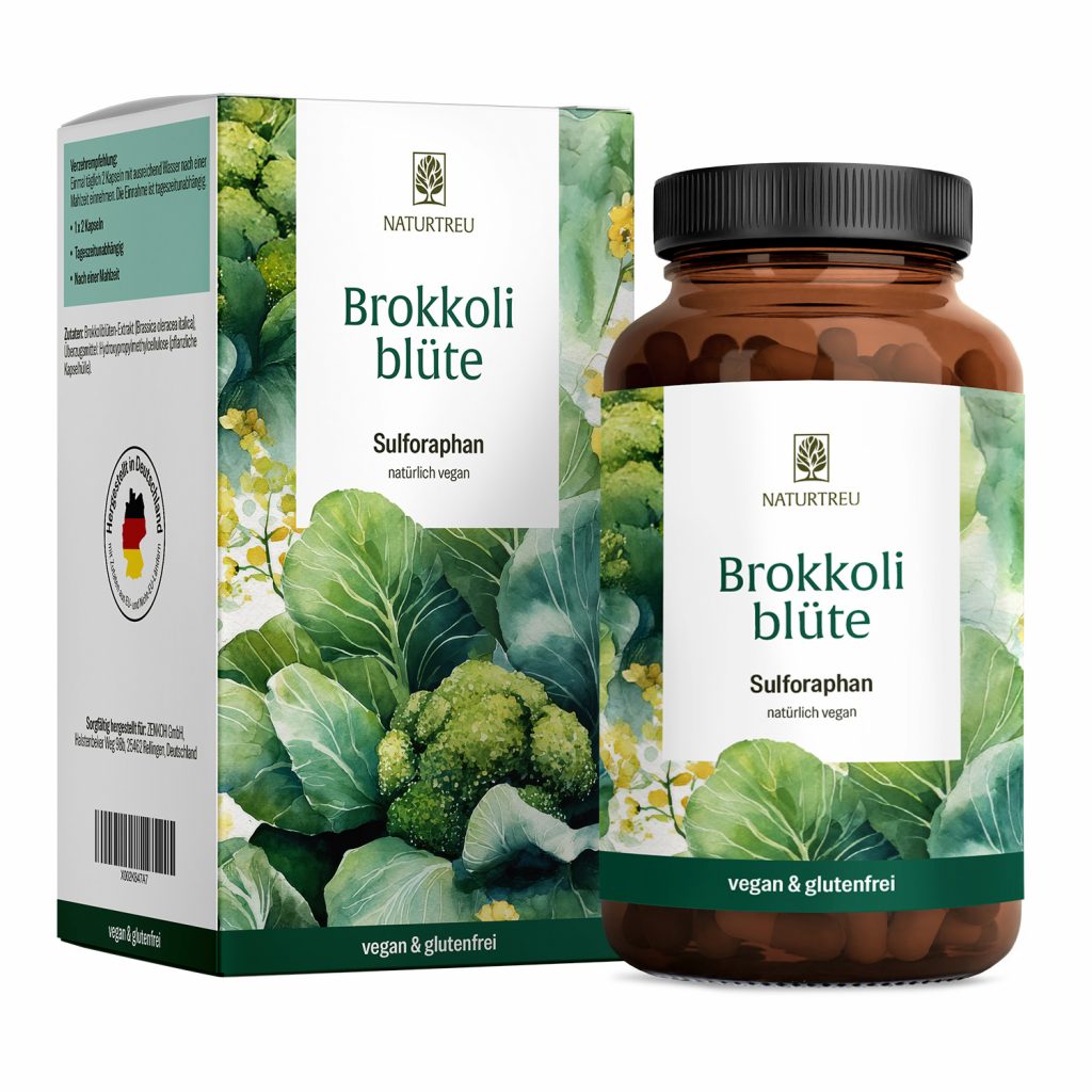 Naturtreu Brokkoliblüte Sulforaphan Brokkoli-Extrakt 170 mg hochdosiert vegan Made in Germany