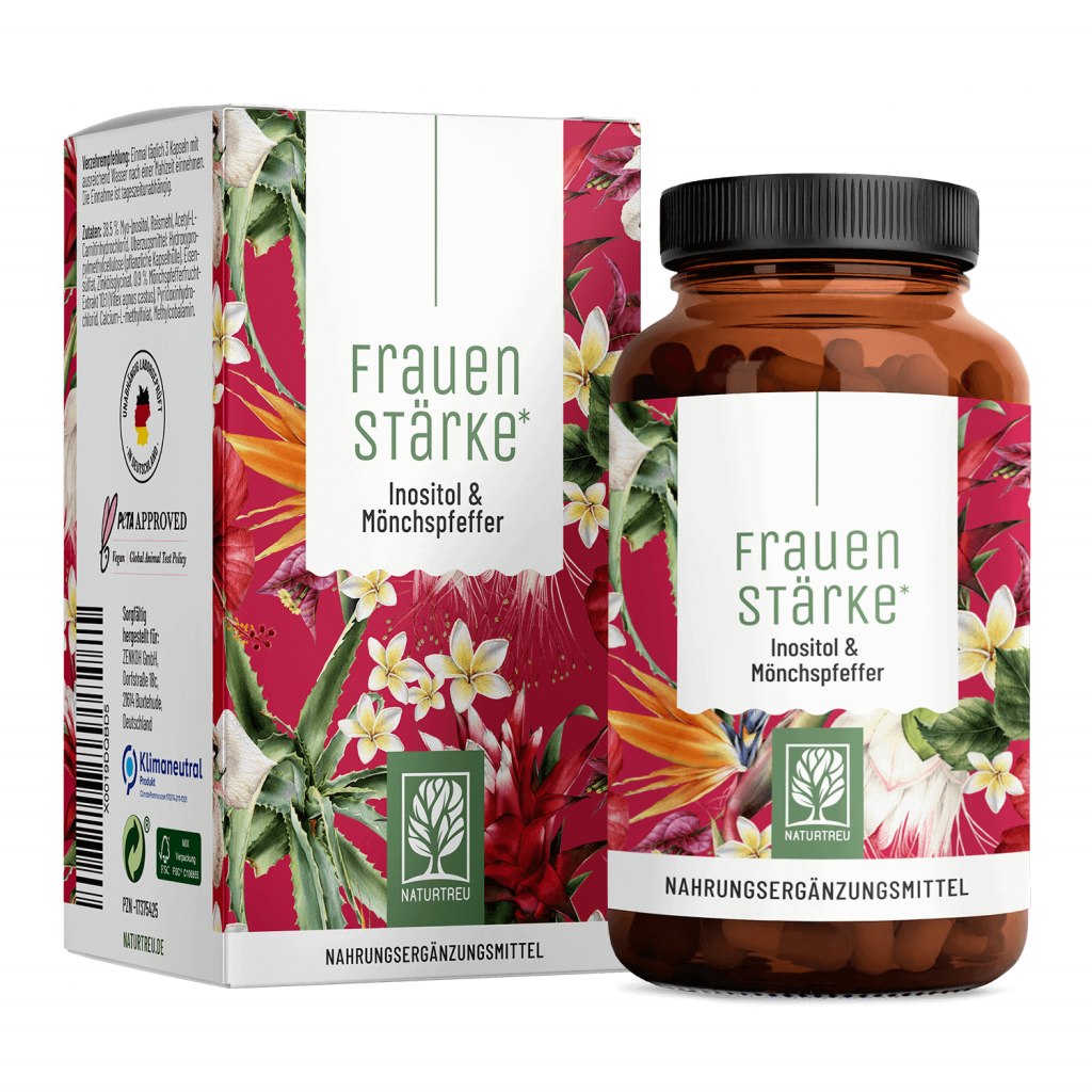 Naturtreu Frauenstärke Mönchspfeffer Inositol Komplex PMS Zyklus vegan Made in Germany