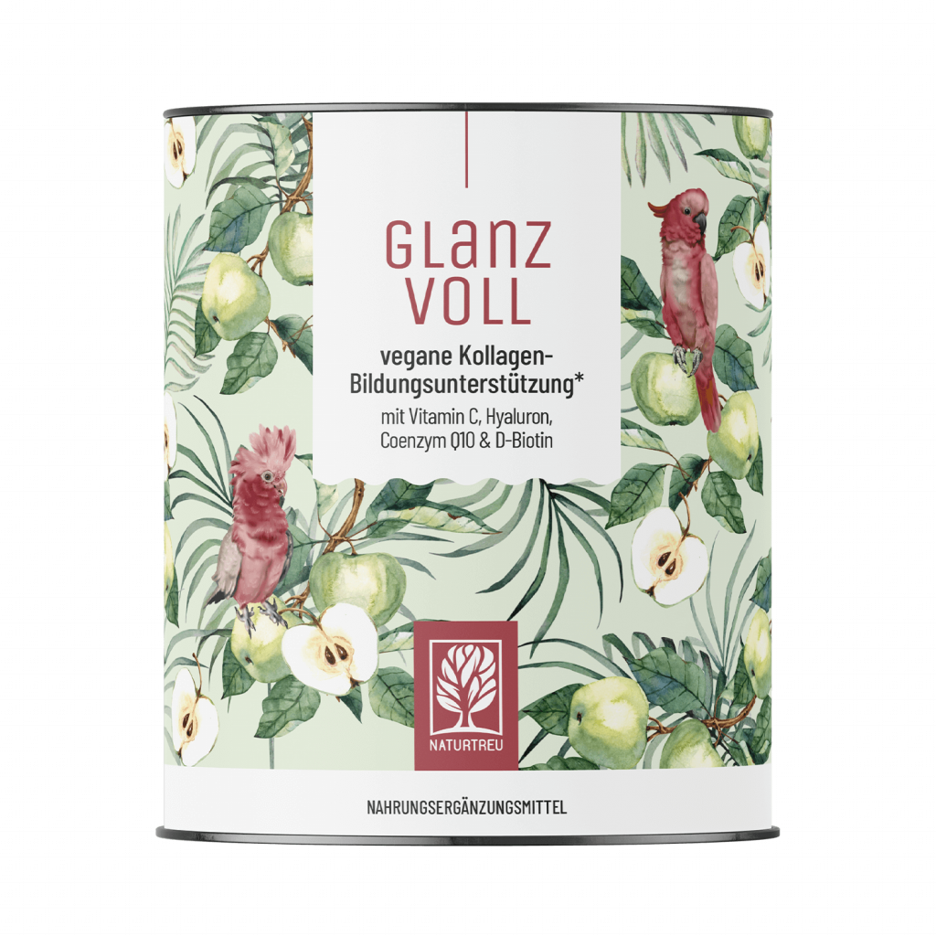 Naturtreu Glanzvoll vegane Kollagen-Bildungsunterstützung Hyaluron Q10 Biotin Pulver Made in Germany