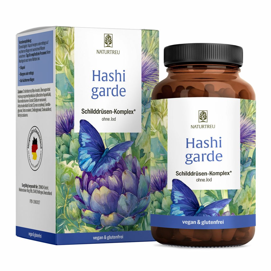 Naturtreu Hashigarde Schilddrüse jodfrei Selen Myo-Inositol Cholin 90 Kapseln vegan Made in Germany