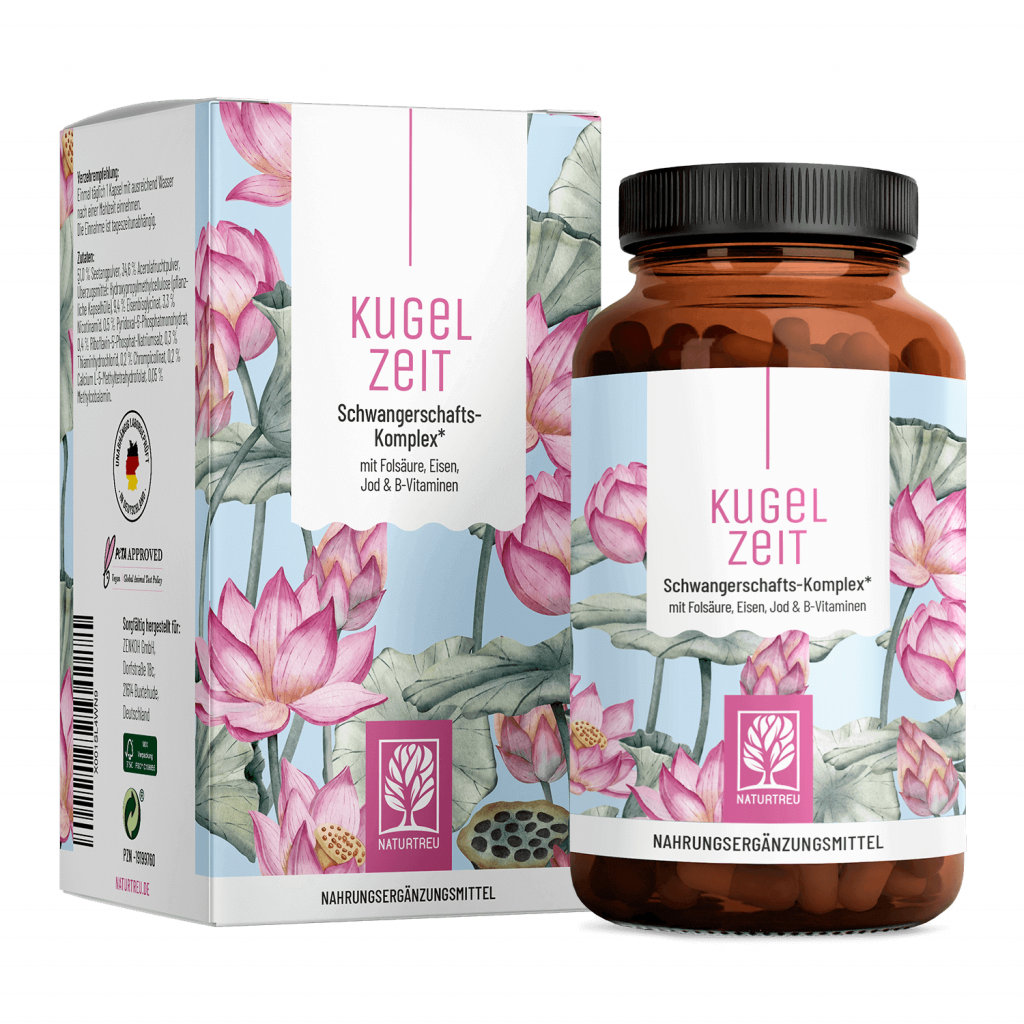 Naturtreu Kugelzeit Schwangerschafts-Komplex Folsäure 5-MTHF Eisen Jod vegan Made in Germany