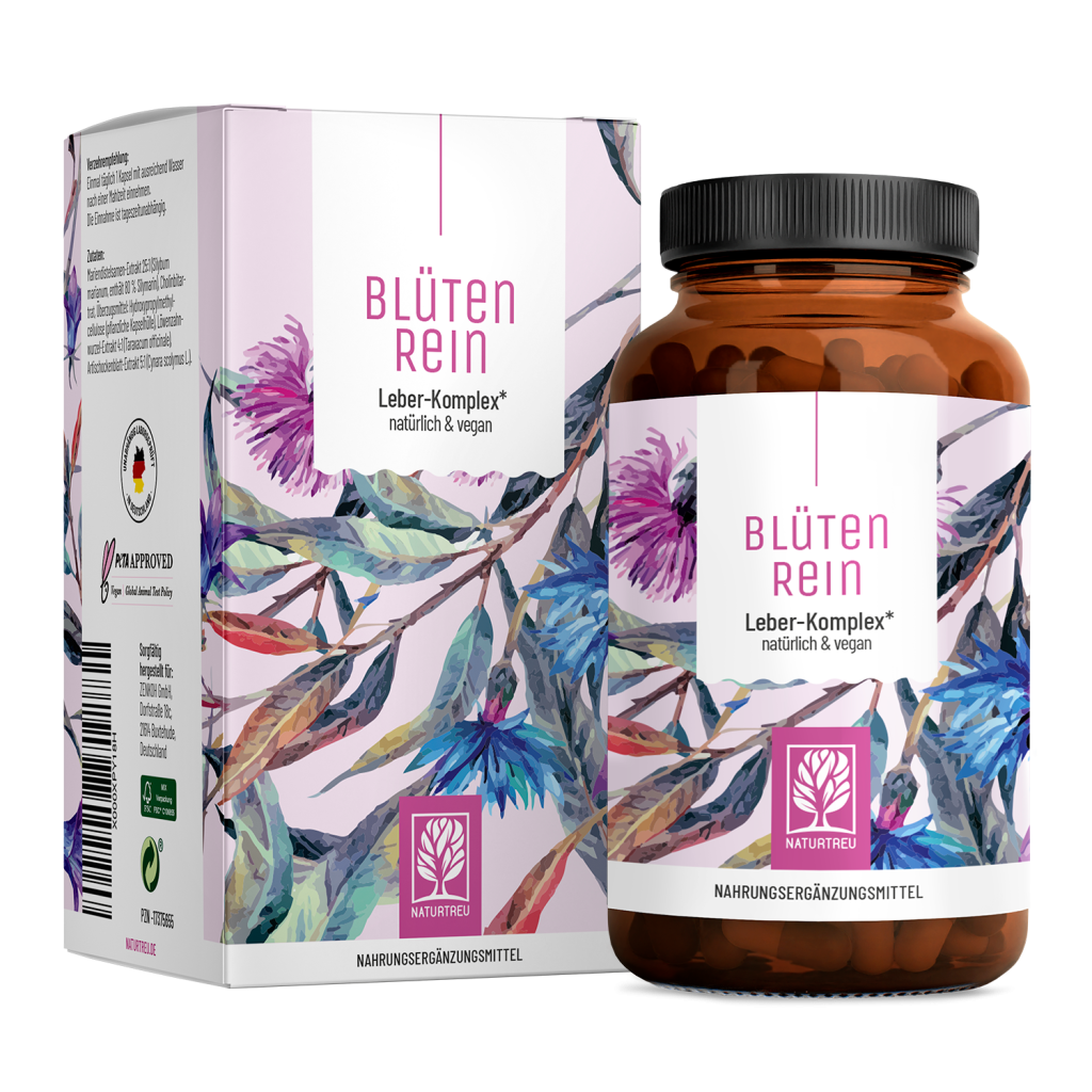 Naturtreu Blütenrein Mariendistel Artischocke Löwenzahn Cholin Leberkomplex Kapseln vegan Made in Germany
