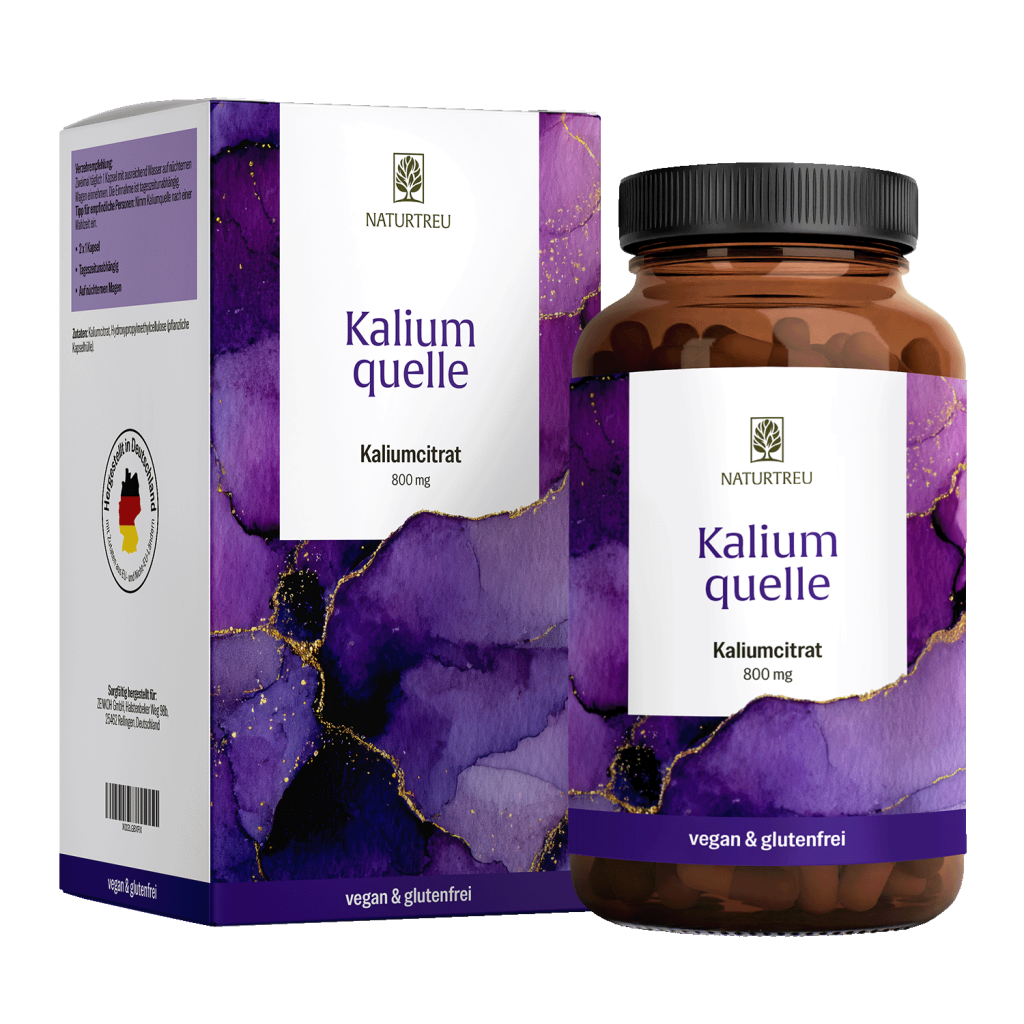 Naturtreu Kaliumquelle Kaliumcitrat 800 mg 240 Kapseln vegan Made in Germany
