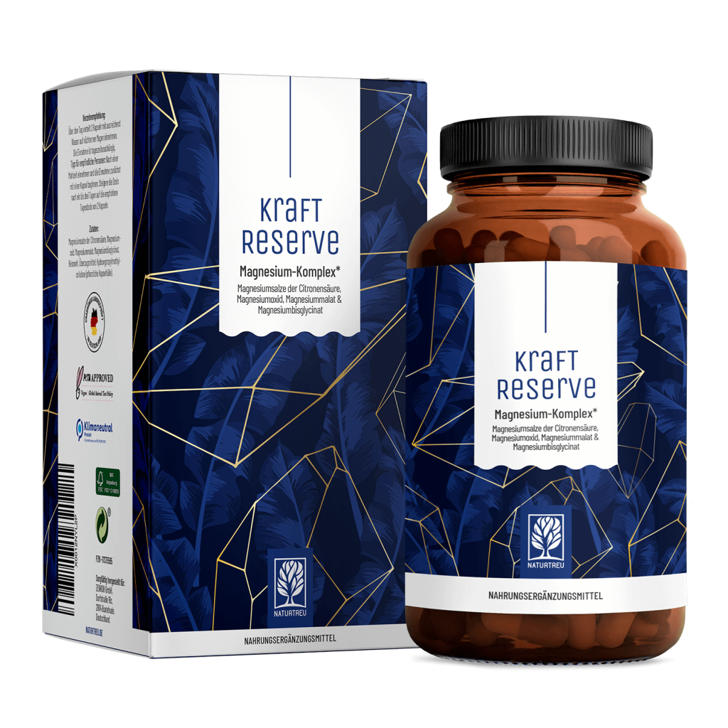 Naturtreu Kraftreserve Magnesium Komplex Kapseln hochdosiert vegan Made in Germany