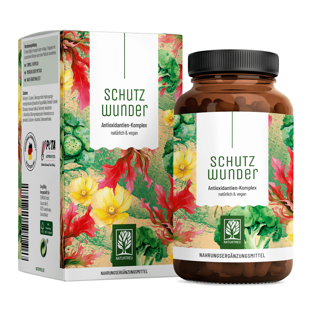 Naturtreu Schutzwunder NAC Glutathion Sulforaphan Astaxanthin 90 Kapseln vegan Made in Germany
