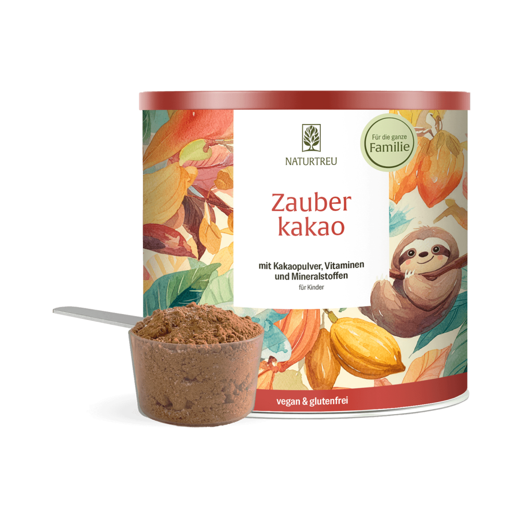 Naturtreu Zauberkakao Kakaopulver für Kinder 20 Vitamine Mineralstoffe ohne Zucker 210 g vegan Made in Germany